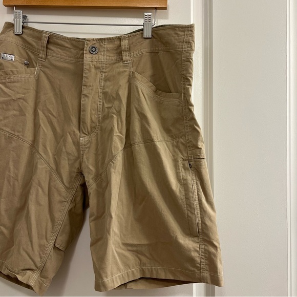 KUHL Cargo Shorts Mens 34 Stretch Cotton Nylon Hiking Camping Outdoor Tan - Picture 3 of 9